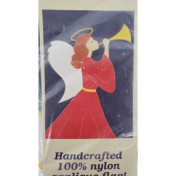 Vintage 1996 In the Wind Trumpeting Angel Decorative Flag Large 28”x40” - Picture 2 of 3
